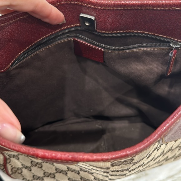 GUCCI HANDBAG NEAUTRAL/WINE **AUTHENTIC** - Picture 4 of 5